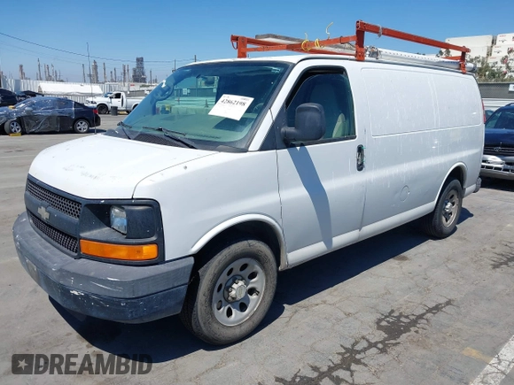 2009 Chevrolet Express Cargo with VIN 1GCFG15XX91120414, listed as a IAAI auction lot 42862198 with 166,675 mi miles and . Bid and sale history available at DreamBid. Image 2.