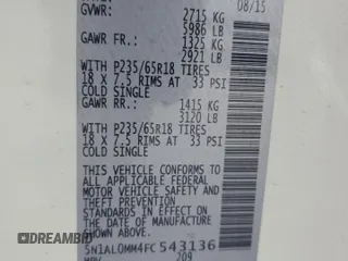 2015 Infiniti QX60 z VIN 5N1AL0MM4FC543136, wystawiony jako Copart lot #52168155 z przebiegiem 147 269 mil mil oraz Szkoda całkowita • Salvage title. Historia ofert i sprzedaży dostępna na DreamBid. Obrazek 16.