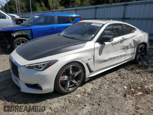2020 Infiniti Q60 Red Sport 400 with VIN JN1FV7EL0LM460427, listed as a Copart auction lot 73353544 with 40,881 mi miles and Salvage title. Bid and sale history available at DreamBid. Image 1.
