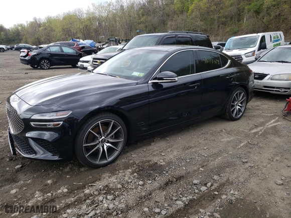 2022 Genesis G70 2.0T with VIN KMTG34TA0NU103227, listed as a Copart auction lot 48777013 with 15,901 mi miles. Bid and sale history available at carsss.com. Image 1.