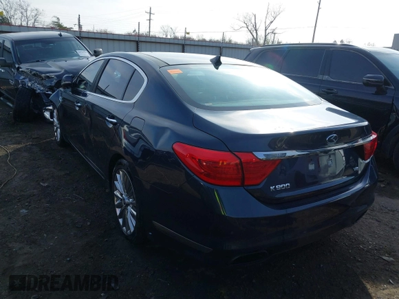 2015 Kia K900 Luxury with VIN KNALW4D42F6021502, listed as a IAAI auction lot 40900852 with 118,993 mi miles. Bid and sale history available at carsss.com. Image 3.