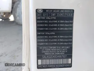 2013 Land Rover LR4 HSE with VIN SALAG2D40DA667927, listed as a IAAI auction lot 41759627 with 181,666 mi miles and . Bid and sale history available at DreamBid. Image 9.