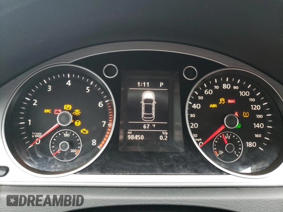 2013 Volkswagen CC R-Line with VIN WVWBP7AN5DE567272, listed as a Copart auction lot 76392474 with 98,450 mi miles and Salvage Title. Bid and sale history available at DreamBid. Image 9.
