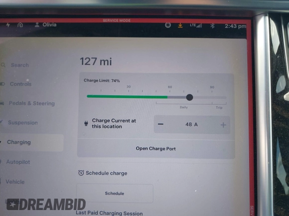 2018 Tesla Model S 75D with VIN 5YJSA1E22JF246928, listed as a IAAI auction lot 41869364 with 100,067 mi miles and . Bid and sale history available at DreamBid. Image 17.