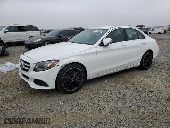 2017 Mercedes-Benz C 300 with VIN 55SWF4JB4HU232306, listed as a Copart auction lot 60287885 with 44,525 mi miles and Salvage title. Bid and sale history available at DreamBid. Image 1.