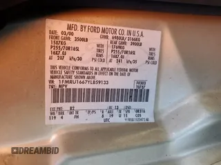 2000 Ford Expedition XLT with VIN 1FMRU1667YLB59133, listed as a Copart auction lot 45572835 with 206,773 mi miles and Salvage Title. Bid and sale history available at DreamBid. Image 13.