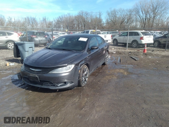 2015 Chrysler 200 S with VIN 1C3CCCBGXFN515782, listed as a IAAI auction lot 41639282 with 138,747 mi miles. Bid and sale history available at carsss.com. Image 2.
