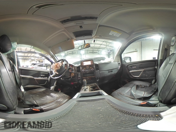 2015 Nissan Titan SV with VIN 1N6AA0EC9FN510828, listed as a Copart auction lot 43855205 with 63,512 mi miles and Salvage title. Bid and sale history available at DreamBid. Image 14.