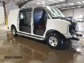 2024 GMC Savana Cargo Van with VIN 1GTW7AFP1R1233599, listed as a Copart auction lot 49504615 with 0 mi miles and Salvage Title. Bid and sale history available at carsss.com. Image 4.