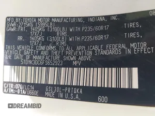 2015 Toyota Sienna XLE с VIN 5TDYK3DC6FS652923, выставлен на аукционе IAAI как лот 42309984 с пробегом 111 737 миль миль и . История ставок и продаж доступна на DreamBid. Изображение 9.