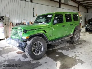 2019 Jeep Wrangler Unlimited Sahara with VIN 1C4HJXEG1KW549057, listed as a Copart auction lot 41467105 with 95,143 mi miles and Salvage Title. Bid and sale history available at carsss.com. Image 1.