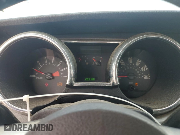 2007 Ford Mustang Deluxe with VIN 1ZVFT80N475294220, listed as a Copart auction lot 57589535 with 233,160 mi miles and Salvage title. Bid and sale history available at DreamBid. Image 9.