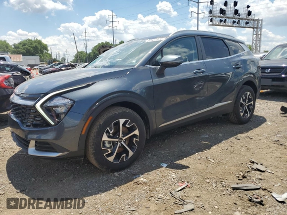 2023 Kia Sportage Hybrid EX with VIN KNDPVCAG7P7086762, listed as a Copart auction lot 57637324 with 7,563 mi miles and Salvage Title. Bid and sale history available at carsss.com. Image 1.