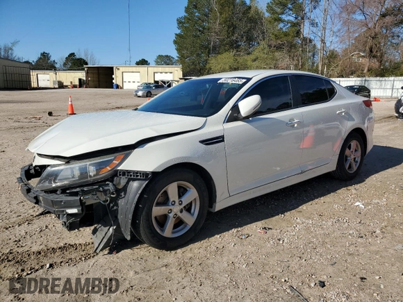 2015 Kia Optima LX with VIN 5XXGM4A7XFG347185, listed as a Copart auction lot 50216465 with 188,409 mi miles and Salvage Title. Bid and sale history available at carsss.com. Image 1.