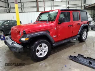 2019 Jeep Wrangler Unlimited Sport S with VIN 1C4HJXDN3KW683245, listed as a Copart auction lot 45749265 with 44,152 mi miles and Salvage Title. Bid and sale history available at carsss.com. Image 1.