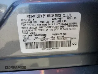 2020 Infiniti Q50 Red Sport 400 with VIN JN1FV7ARXLM660161, listed as a Copart auction lot 54141115 with 78,476 mi miles and Salvage title. Bid and sale history available at DreamBid. Image 12.