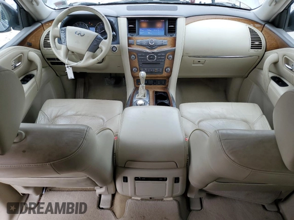 2012 Infiniti QX56 7-passenger z VIN JN8AZ2NE4C9017723, wystawiony jako Copart lot #44863515 z przebiegiem 130 033 mil mil oraz Czysty tytuł • Clean title. Historia ofert i sprzedaży dostępna na DreamBid. Obrazek 8.