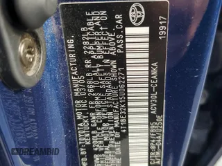 2005 Toyota Camry STD z VIN 4T1BE32K15U062271, wystawiony jako Copart lot #55957155 z przebiegiem 187 231 mil mil oraz Szkoda całkowita • Salvage title. Historia ofert i sprzedaży dostępna na DreamBid. Obrazek 12.