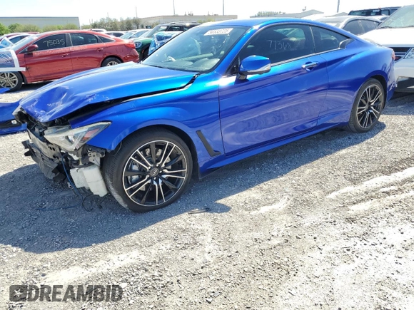 2018 Infiniti Q60 Sport with VIN JN1EV7EL5JM391193, listed as a Copart auction lot 56533725 with 77,368 mi miles and Salvage title. Bid and sale history available at DreamBid. Image 1.