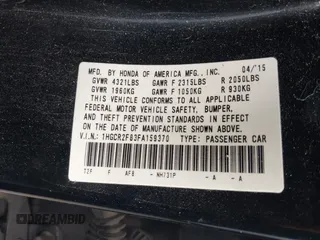 2015 Honda Accord EX-L с VIN 1HGCR2F83FA159370, выставлен на аукционе IAAI как лот 39144513 с пробегом 153 349 миль миль и . История ставок и продаж доступна на DreamBid. Изображение 9.