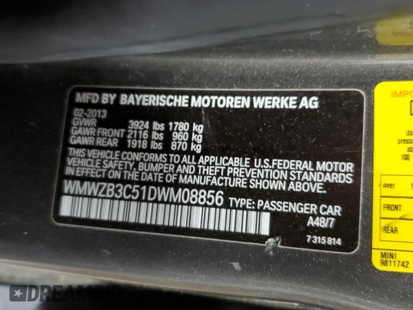 2013 MINI Countryman с VIN WMWZB3C51DWM08856, выставлен на аукционе Copart как лот 58329675 с пробегом 123 889 миль миль и Списание • Salvage title. История ставок и продаж доступна на DreamBid. Изображение 13.