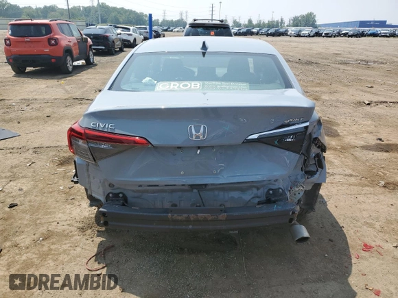 2023 Honda Civic Sport with VIN 2HGFE2F51PH510620, listed as a Copart auction lot 62756535 with 59,625 mi miles and Salvage title. Bid and sale history available at DreamBid. Image 6.