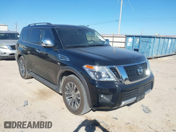 2018 Nissan Armada Platinum with VIN JN8AY2ND5J9060023, listed as a IAAI auction lot 41105928 with 111,290 mi miles. Bid and sale history available at carsss.com. Image 1.