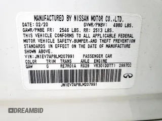 2020 Infiniti Q50 3.0t SPORT with VIN JN1EV7AP8LM207991, listed as a Copart auction lot 49903855 with 110,361 mi miles and Salvage Title. Bid and sale history available at carsss.com. Image 12.