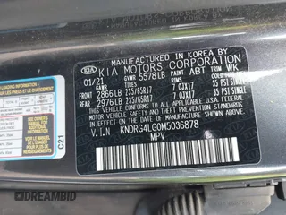 2021 Kia Sorento S with VIN KNDRG4LG0M5036878, listed as a IAAI auction lot 42544031 with 62,059 mi miles and . Bid and sale history available at DreamBid. Image 9.
