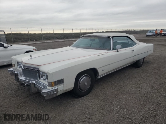 1974 Cadillac Eldorado z VIN 6L67S4Q408046, wystawiony jako Copart lot #77112024 z przebiegiem 97 414 mil mil oraz Szkoda całkowita • Salvage title. Historia ofert i sprzedaży dostępna na DreamBid. Obrazek 1.
