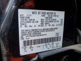 2014 Ford Super Duty F-250 SRW XL with VIN 1FT7W2BT5EEB12173, listed as a Copart auction lot 87644485 with 0 mi miles and Salvage Title. Bid and sale history available at carsss.com. Image 13.