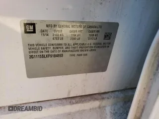 2015 Chevrolet Impala LT with VIN 2G1115SLXF9184893, listed as a Copart auction lot 47459105 with 136,175 mi miles and Salvage Title. Bid and sale history available at DreamBid. Image 13.