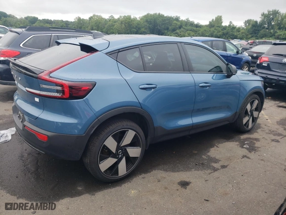 2023 Volvo C40 Recharge Pure Electric Ultimate with VIN YV4ED3GM8P2031366, listed as a Copart auction lot 67716824 with 0 mi miles and Salvage Title. Bid and sale history available at carsss.com. Image 3.