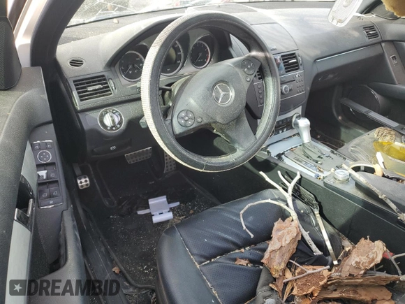 2009 Mercedes-Benz C 300 Sport with VIN WDDGF54X39F213185, listed as a Copart auction lot 51691235 with 128,750 mi miles and Salvage title. Bid and sale history available at DreamBid. Image 8.