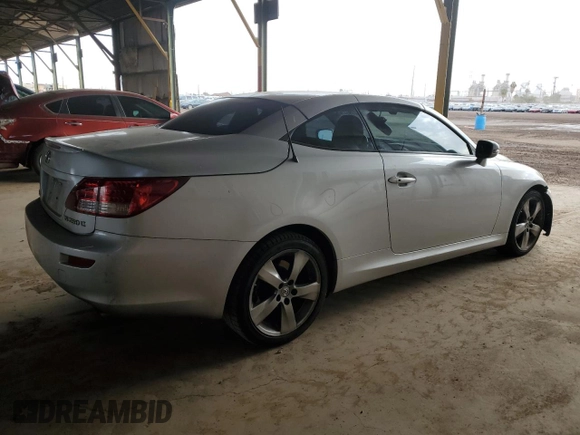 2010 Lexus IS 250 C z VIN JTHFF2C28A2505273, wystawiony jako Copart lot #44779545 z przebiegiem Nie podano mil oraz Szkoda całkowita • Salvage title. Historia ofert i sprzedaży dostępna na DreamBid. Obrazek 3.
