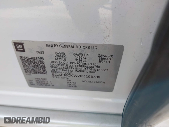 2019 Buick Enclave Premium with VIN 5GAERCKW7KJ108788, listed as a IAAI auction lot 41641876 with 67,345 mi miles and . Bid and sale history available at carsss.com. Image 9.