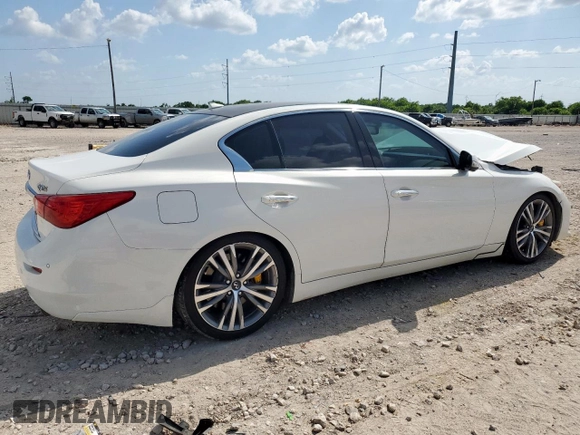 2015 Infiniti Q50 Sport with VIN JN1BV7AP5FM346998, listed as a Copart auction lot 61992655 with 105,215 mi miles and Salvage title. Bid and sale history available at DreamBid. Image 3.