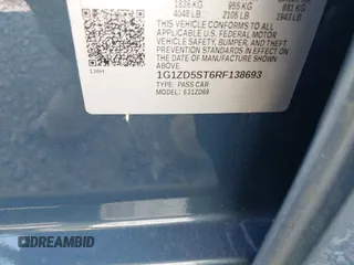 2024 Chevrolet Malibu LT with VIN 1G1ZD5ST6RF138693, listed as a IAAI auction lot 42087428 with Not Provided miles and . Bid and sale history available at DreamBid. Image 9.