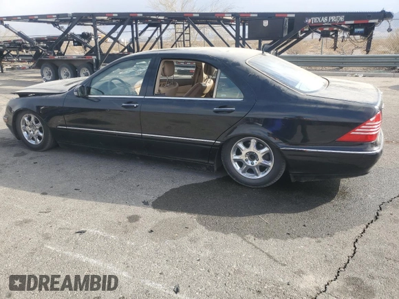 2001 Mercedes-Benz S 320/430/500 with VIN WDBNG70J31A197565, listed as a Copart auction lot 42540745 with 139,202 mi miles and Salvage Title. Bid and sale history available at carsss.com. Image 2.