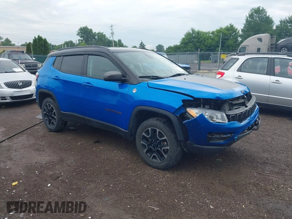 2019 Jeep Compass Trailhawk z VIN 3C4NJDDB6KT760638, wystawiony jako IAAI lot #42634778 z przebiegiem 88 965 mil mil oraz . Historia ofert i sprzedaży dostępna na DreamBid. Obrazek 1.