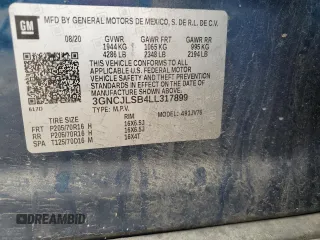 2020 Chevrolet Trax LT with VIN 3GNCJLSB4LL317899, listed as a Copart auction lot 53877975 with 136,935 mi miles and Salvage title. Bid and sale history available at DreamBid. Image 13.