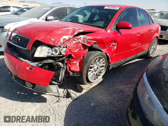 2004 Audi A4 1.8T with VIN WAULC68E44A027691, listed as a Copart auction lot 76308064 with 114,236 mi miles and Salvage Title. Bid and sale history available at carsss.com. Image 1.