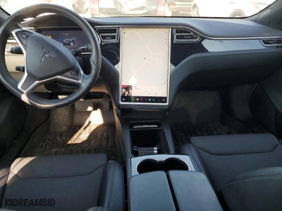 2017 Tesla Model S 100D with VIN 5YJSA1E22HF209498, listed as a Copart auction lot 45670954 with 0 mi miles and Salvage Title. Bid and sale history available at carsss.com. Image 8.