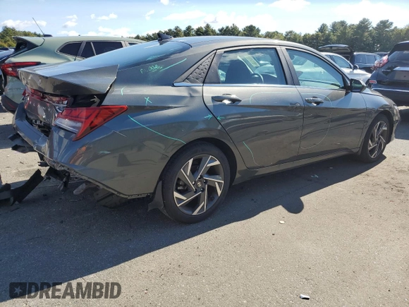 2024 Hyundai Elantra SEL with VIN KMHLS4DG4RU711952, listed as a Copart auction lot 75515304 with 7,411 mi miles and Salvage Title. Bid and sale history available at carsss.com. Image 3.
