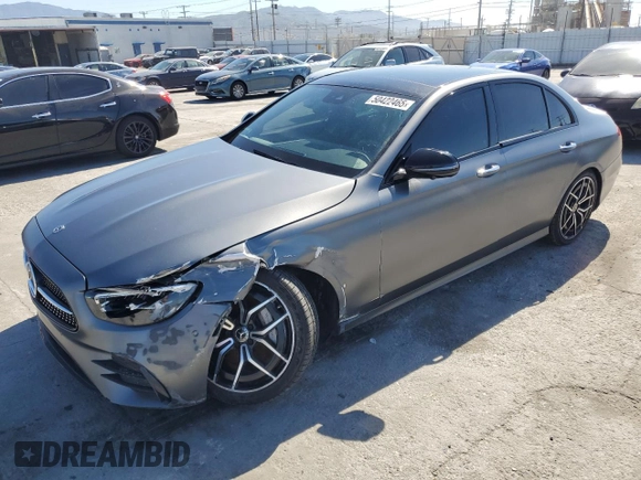 2023 Mercedes-Benz E-Class E 350 with VIN W1KZF8DB7PB106515, listed as a Copart auction lot 50422465 with 53,877 mi miles and Salvage Title. Bid and sale history available at carsss.com. Image 1.