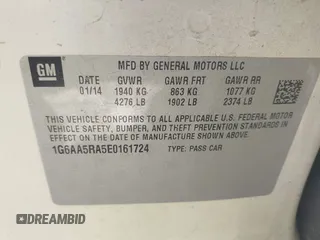 2014 Cadillac ATS Standard RWD with VIN 1G6AA5RA5E0161724, listed as a IAAI auction lot 41977910 with 81,205 mi miles and . Bid and sale history available at DreamBid. Image 9.