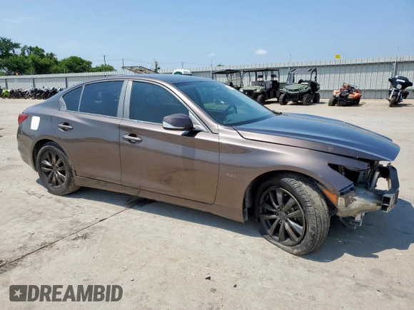 2017 Infiniti Q50 Premium with VIN JN1EV7AP7HM739109, listed as a Copart auction lot 59204345 with 62,480 mi miles and Salvage title. Bid and sale history available at DreamBid. Image 4.