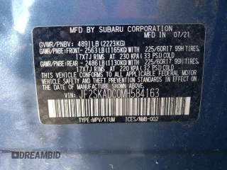 2021 Subaru Forester with VIN JF2SKADC0MH584163, listed as a Copart auction lot 62375425 with 58,286 mi miles and Salvage title. Bid and sale history available at DreamBid. Image 13.
