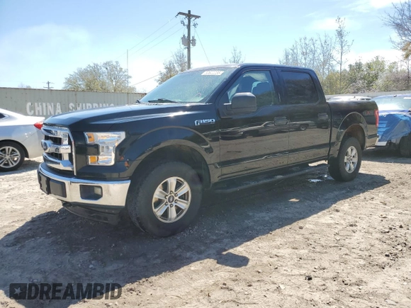 2017 Ford F-150 XL with VIN 1FTEW1EF4HFB11182, listed as a Copart auction lot 50622235 with 155,165 mi miles and Salvage Title. Bid and sale history available at carsss.com. Image 1.