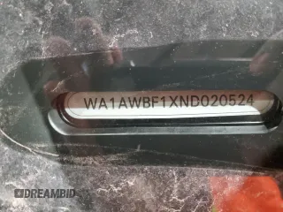 2022 Audi SQ8 Premium Plus z VIN WA1AWBF1XND020524, wystawiony jako Copart lot #41291664 z przebiegiem 32 397 mil mil oraz . Historia ofert i sprzedaży dostępna na DreamBid. Obrazek 14.
